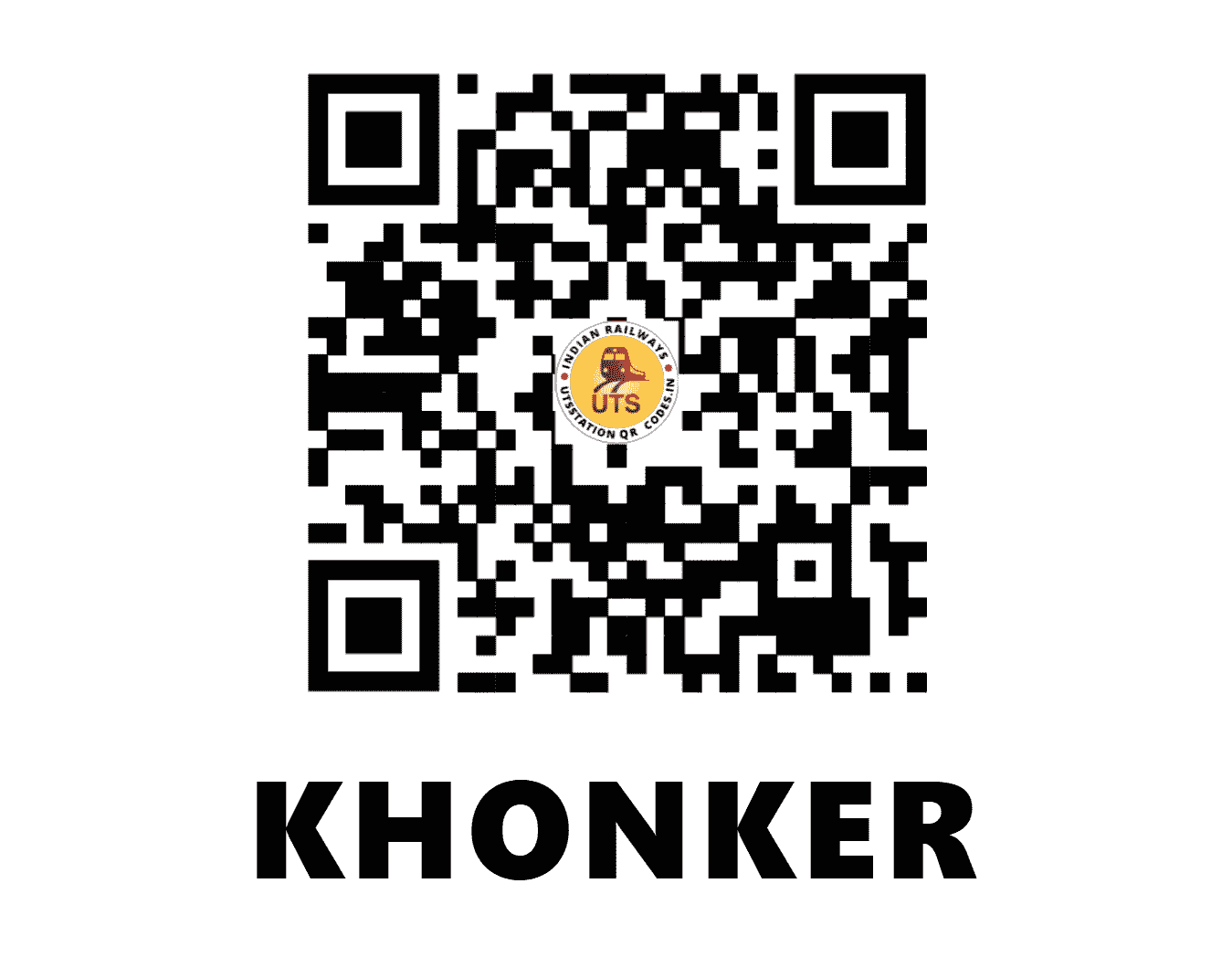 UTS QR Code for KHONKER - KCR - WC (MADHYA PRADESH)